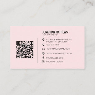 Minimalistisk Professionell Rosa Company Logotyp Q Visitkort