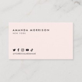 Minimalistisk Professionell Rosa Sociala Medier Visitkort