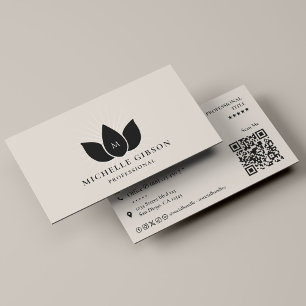 Minimalistisk professionell sandnätverk lotus visitkort