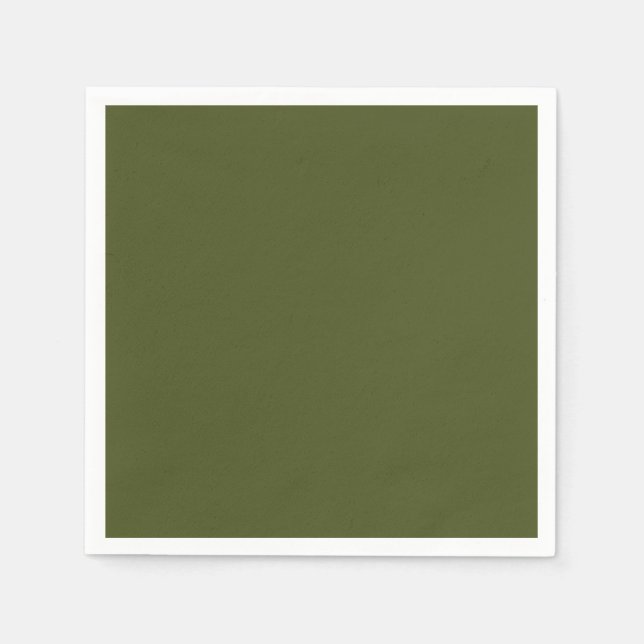 Minimalistisk Professionell Solid Army Grönt Färg Pappersservett (Framsidan)