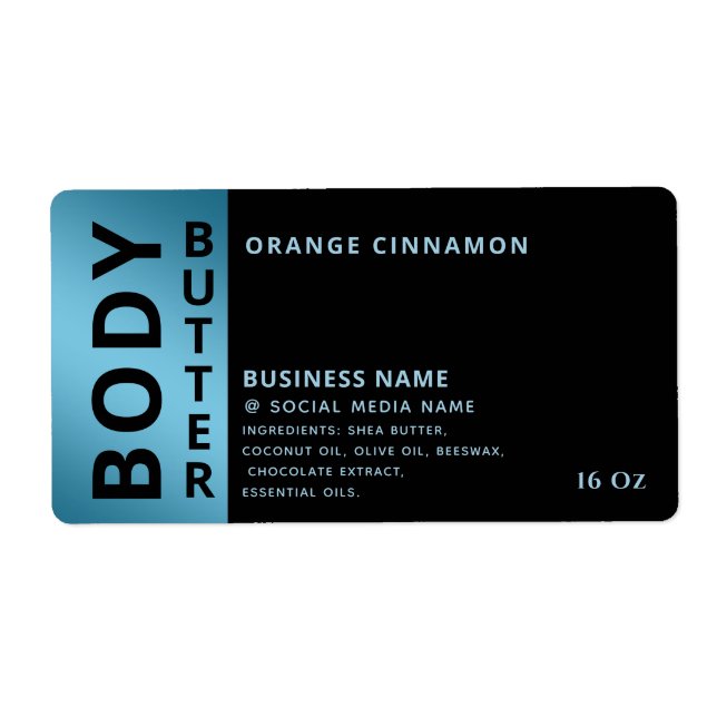 Minimalistisk professionell, svart, blått kroppsma fraktsedel (Framsidan)