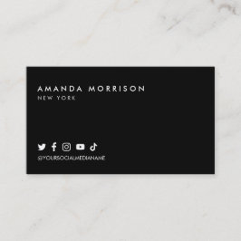 Minimalistisk Professionell Svart Sociala Medier Visitkort