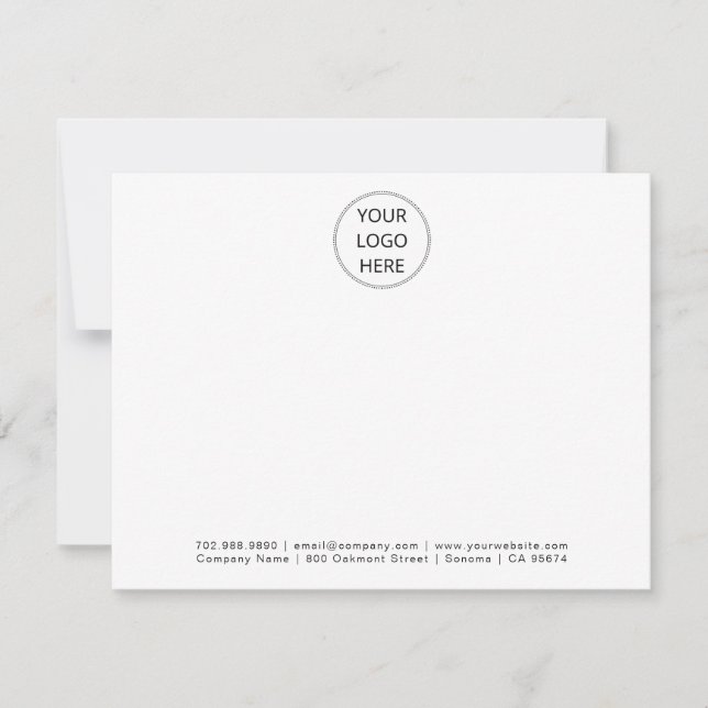 Minimalistisk Professionell vit i din Logotyp Anteckningskort (Framsida)
