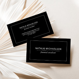 Minimalistisk Professionell White Gräns Black Visitkort