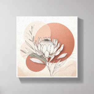 Minimalistisk Protea Botanisk Konst - Elegant Linj Canvastryck