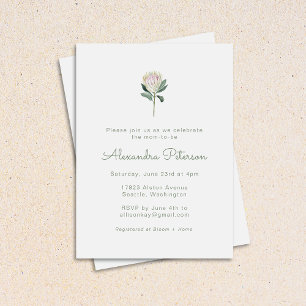 Minimalistisk Protea Flower Boho Pastel Baby Showe Inbjudningar