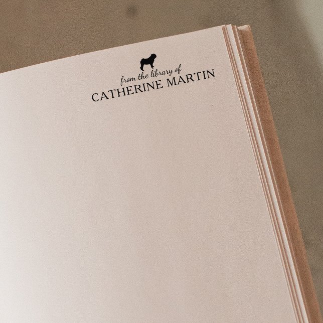 Minimalistisk Pug Hund från Bibliotek i, Bok Stämpel (Skapare uppladdad)