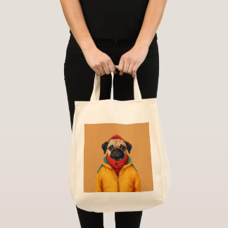Minimalistisk pug till säcken tygkasse