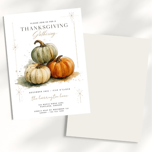 Minimalistisk pumpa för Thanksgiving-sammankomst Inbjudningar (Skapare uppladdad)