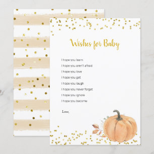 Minimalistisk Pumpkin Blommigt Önskemål för Baby-s Inbjudningar