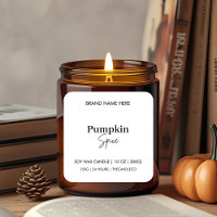 Minimalistisk Pumpkin Spice Fall Candle-etikett