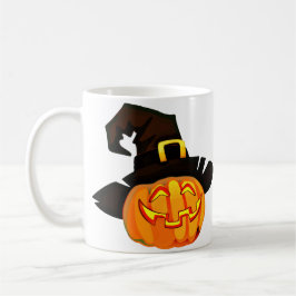 Minimalistisk Pumpkin Witch Hat Kaffemugg