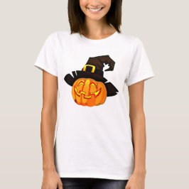 Minimalistisk Pumpkin Witch Hat T Shirt