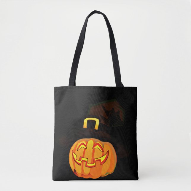 Minimalistisk Pumpkin Witch Hat Tygkasse (Framsida)