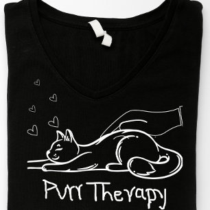 Minimalistisk Purrterapi Kattälskare Doodle T-Shir T Shirt