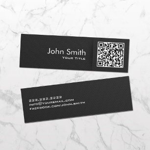 Minimalistisk QR-Elegant svart Mini Visitkort