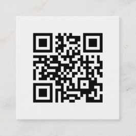 Minimalistisk QR-Elegant, svartvitt Fyrkantigt Visitkort