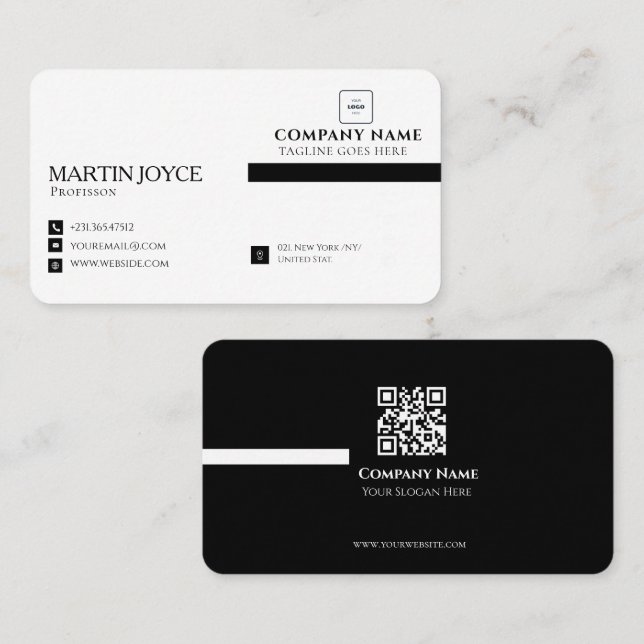 Minimalistisk qr-kod affärsbok visitkort (Fram/baksida)