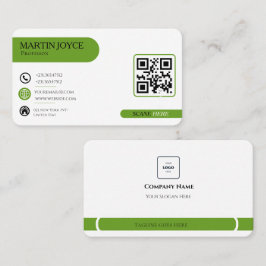 Minimalistisk qr-kod affärsbokkort visitkort