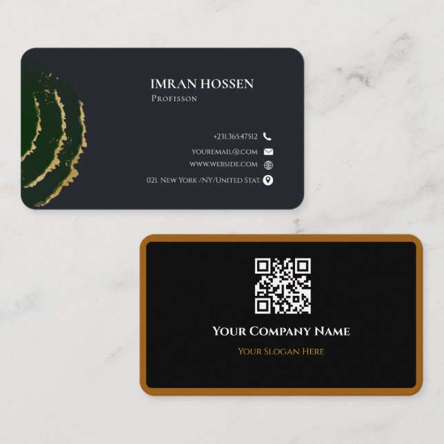 Minimalistisk QR-kod affärsbricka Visitkort (Fram/baksida)