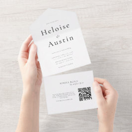 Minimalistisk QR-kod Allt-i-ett-inbjudan