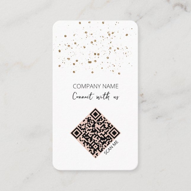Minimalistisk QR-kod Anslut med oss Visitkort (Framsida)