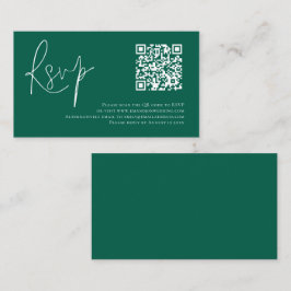 Minimalistisk QR-kod Bröllop Emerald OSA Tilläggskort