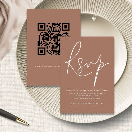 Minimalistisk QR-kod, brunt OSA Bröllop