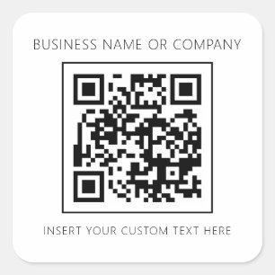Minimalistisk QR-kod - Business White - enkel Fyrkantigt Klistermärke