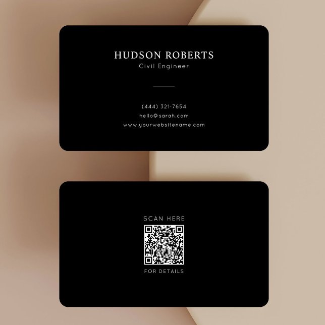 Minimalistisk QR-kod för civil Ingenjör Visitkort (Skapare uppladdad)
