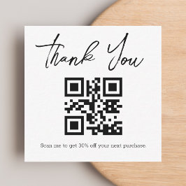 Minimalistisk QR-kod för företags tack för beställ Anteckningskort