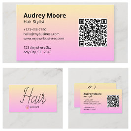 Minimalistisk QR-kod för hårslista Visitkort