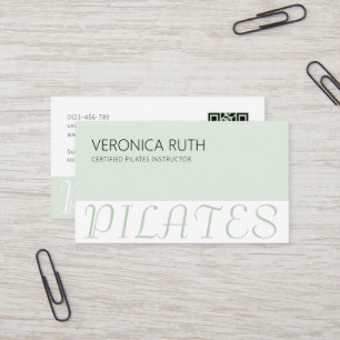 Minimalistisk QR-kod för Mint Grönt-Elegant Visitkort