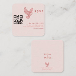 Minimalistisk QR-kod för modern Elegant för Bröllo Tilläggskort