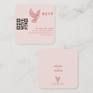 Minimalistisk QR-kod för modern Elegant för Bröllo Tilläggskort