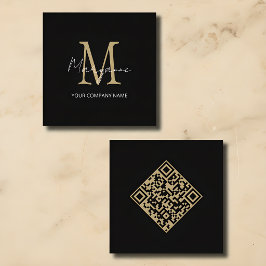 Minimalistisk QR-kod för monogram Fyrkantigt Visitkort