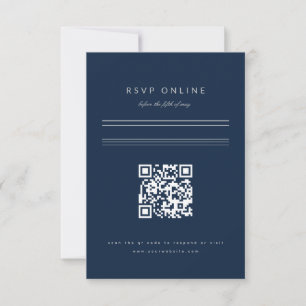 Minimalistisk QR-kod för Pub Mitzvah, blå Silver OSA Kort