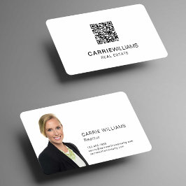 Minimalistisk QR-kod för Realtor-Eleganten Real Go Visitkort