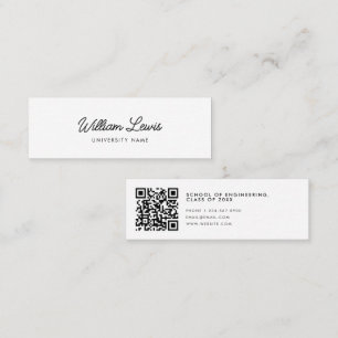 Minimalistisk QR-kod för Student Student Mini Visitkort