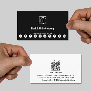Minimalistisk QR-kod för svart och vit Logotyp Soc Lojalitetskort