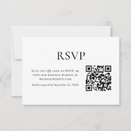 Minimalistisk QR-kod för svartvitt Bröllop OSA Kort