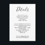 Minimalistisk QR-kod för svartvitt Bröllop Tilläggskort<br><div class="desc">De här bröllop-detaljplatskorten innehåller information om gästerna i bröllop i chicen. MATCHING-objekt i vår samling.</div>