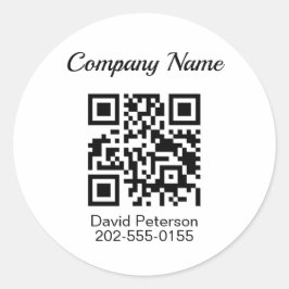 Minimalistisk QR-kod - företag Runt Klistermärke