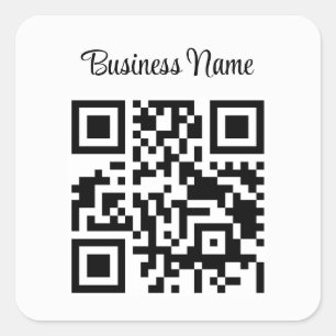 Minimalistisk QR-kod företagsnamn Fyrkantigt Klistermärke