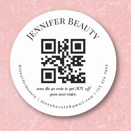 minimalistisk qr-kod liten skönhetssalong för före runt klistermärke
