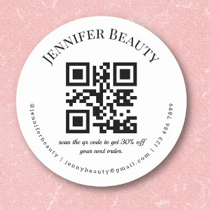 minimalistisk qr-kod liten skönhetssalong för före runt klistermärke