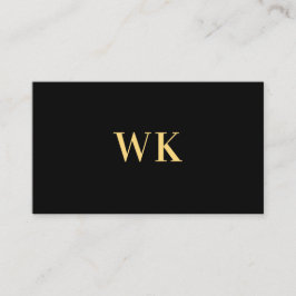 Minimalistisk QR-kod Monogram Black Guld Visitkort