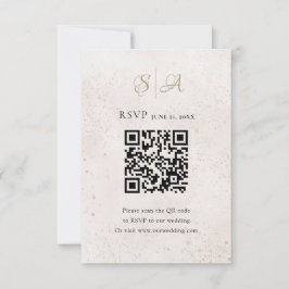 Minimalistisk QR-kod Monogram Bröllop OSA Kort
