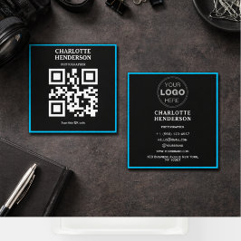 Minimalistisk QR-kod professionell design Fyrkantigt Visitkort