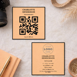 Minimalistisk QR-kod professionell design Fyrkantigt Visitkort